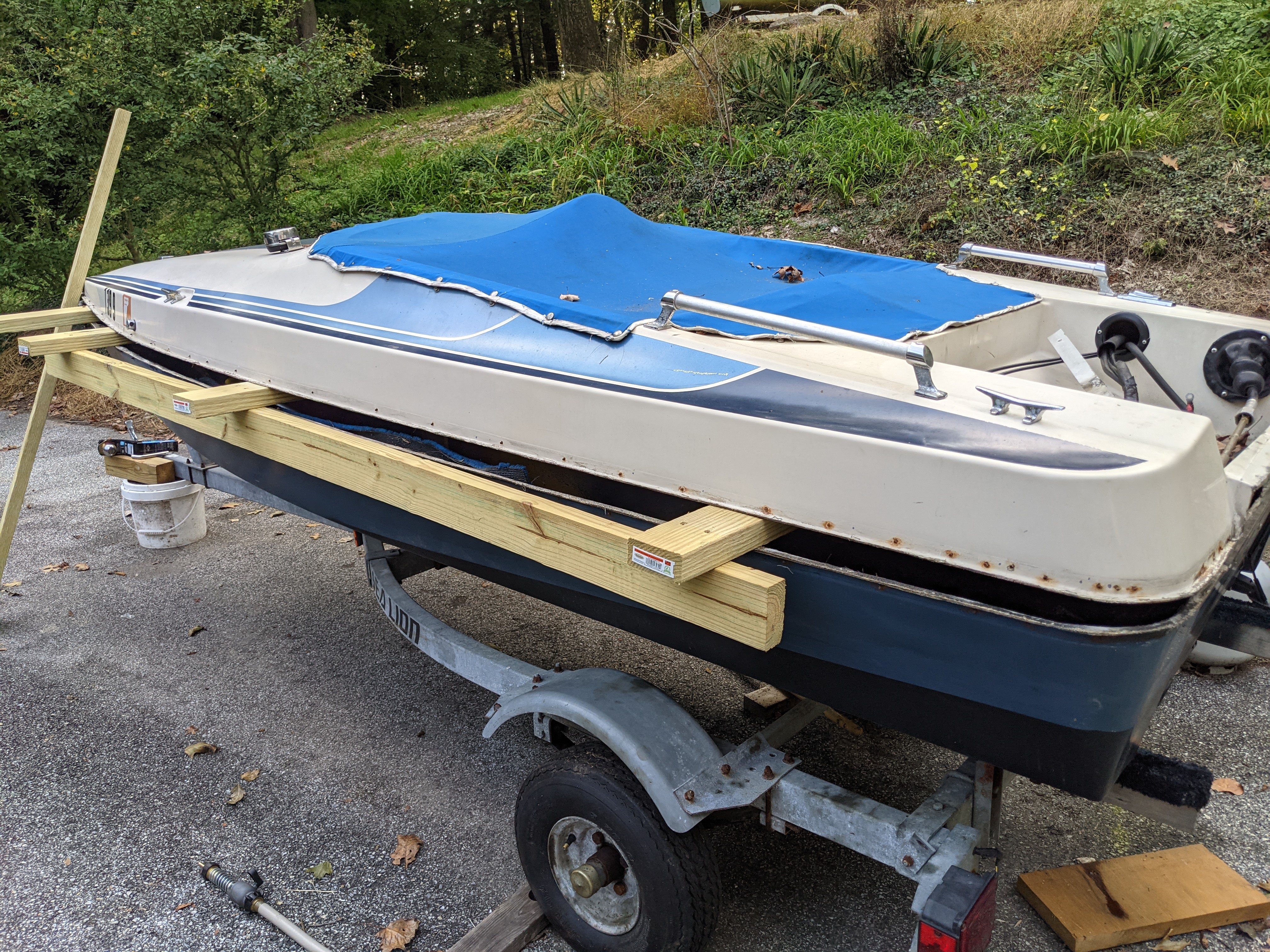 Rub Rail Removed and Bracing Installed