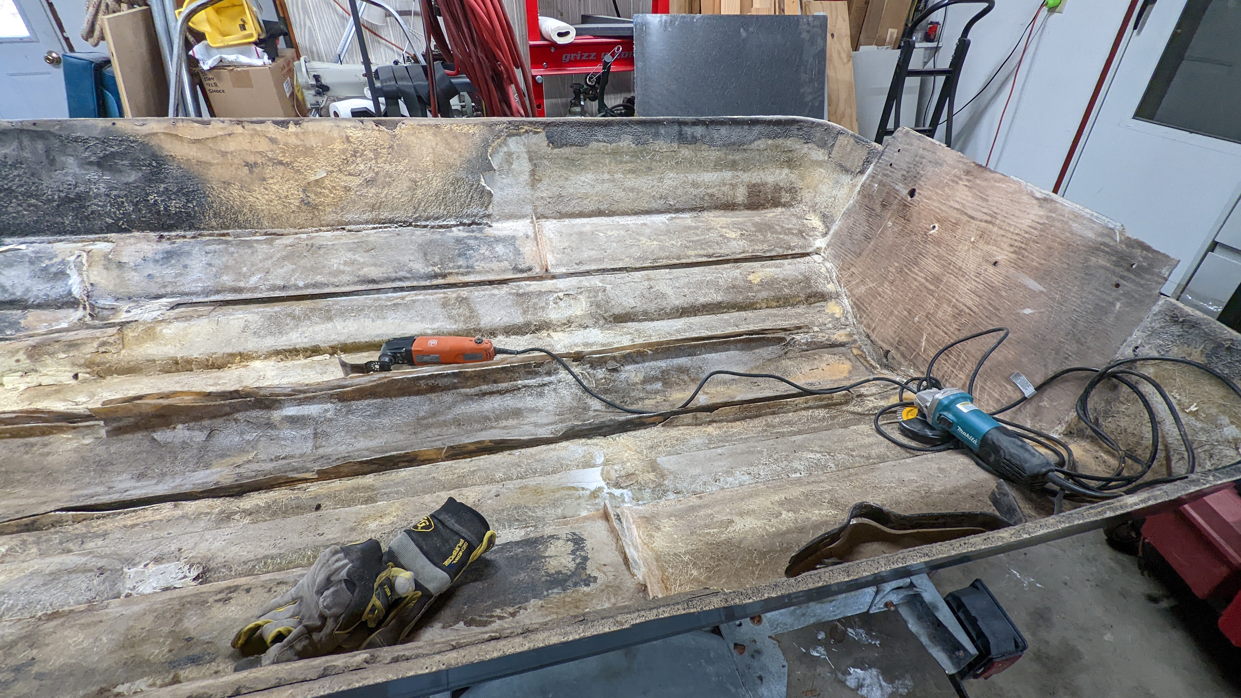 Stripped Hull Ready for Cleanup