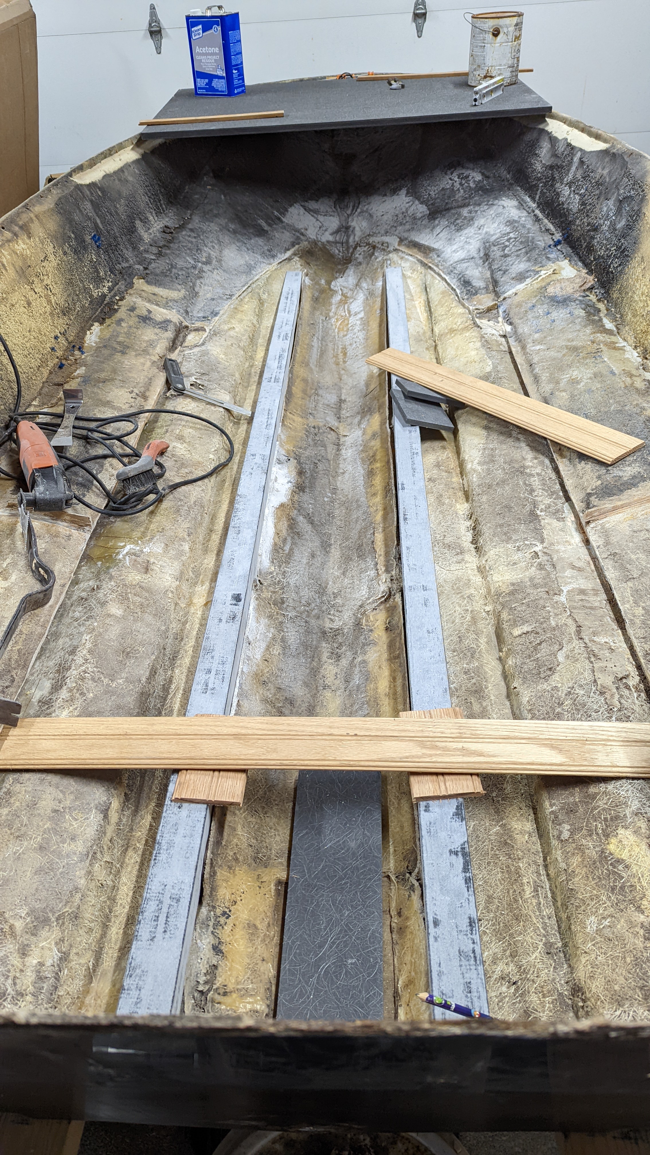 Fiberglass Fence Posts Test-Fitted as Stringers