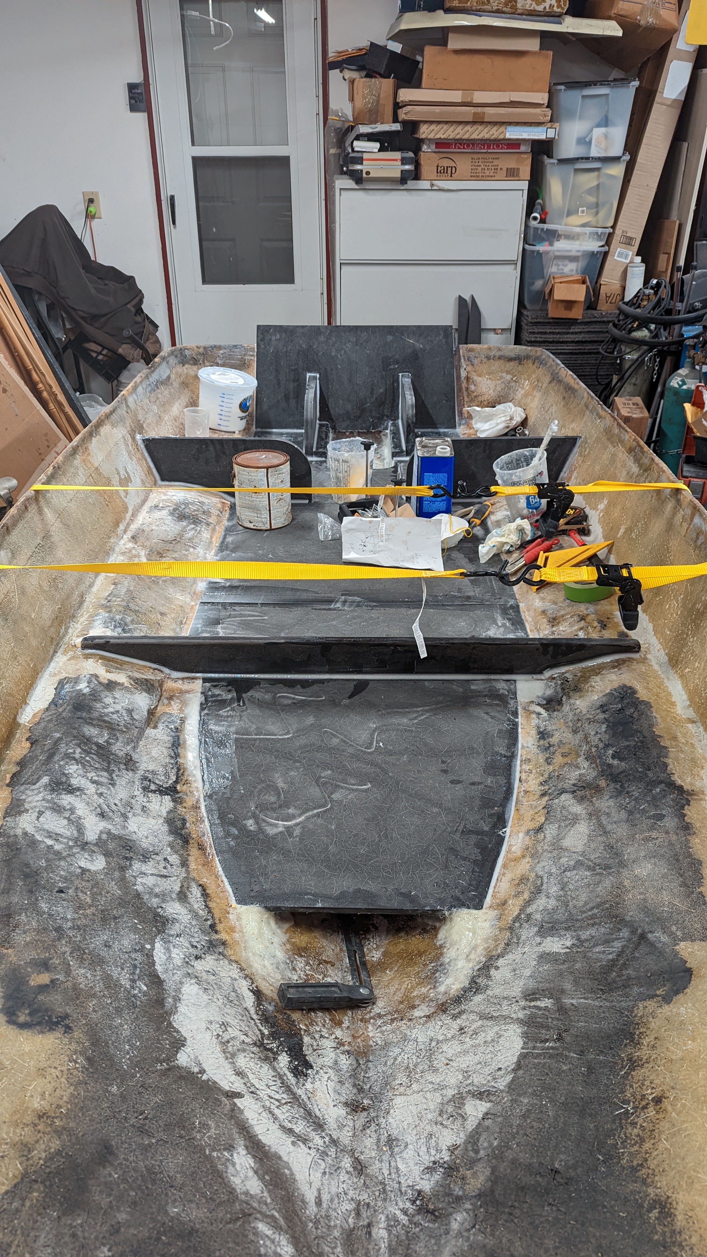 New Transom, Floor Sections, and Supports Bonded In