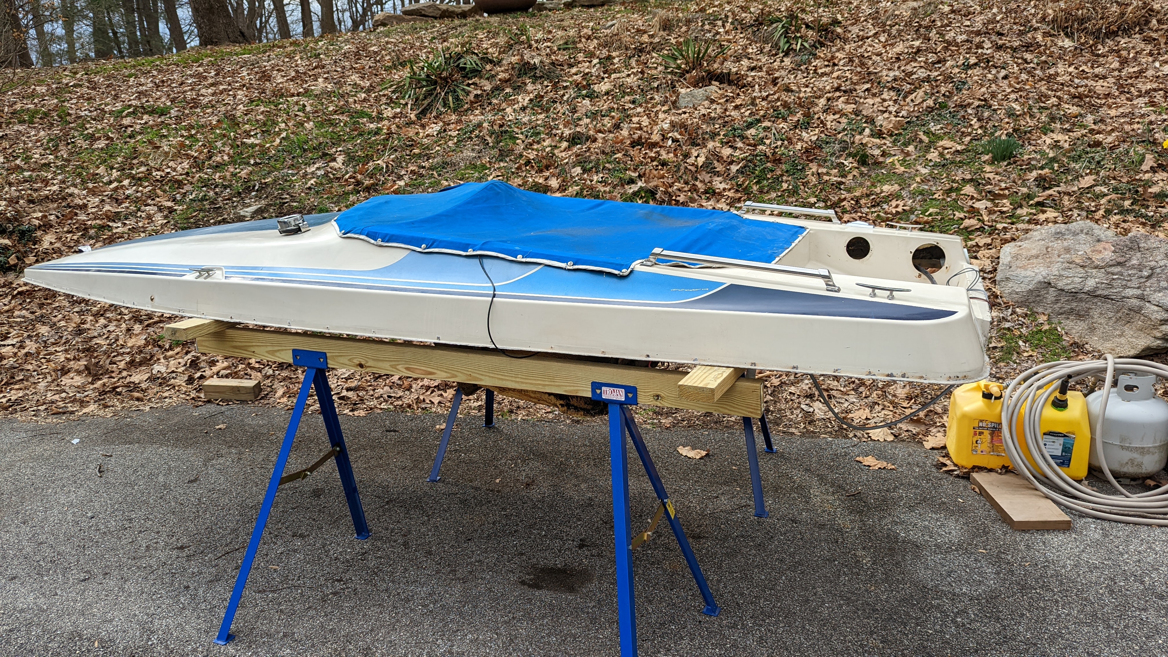 Deck Stored on Sawhorses