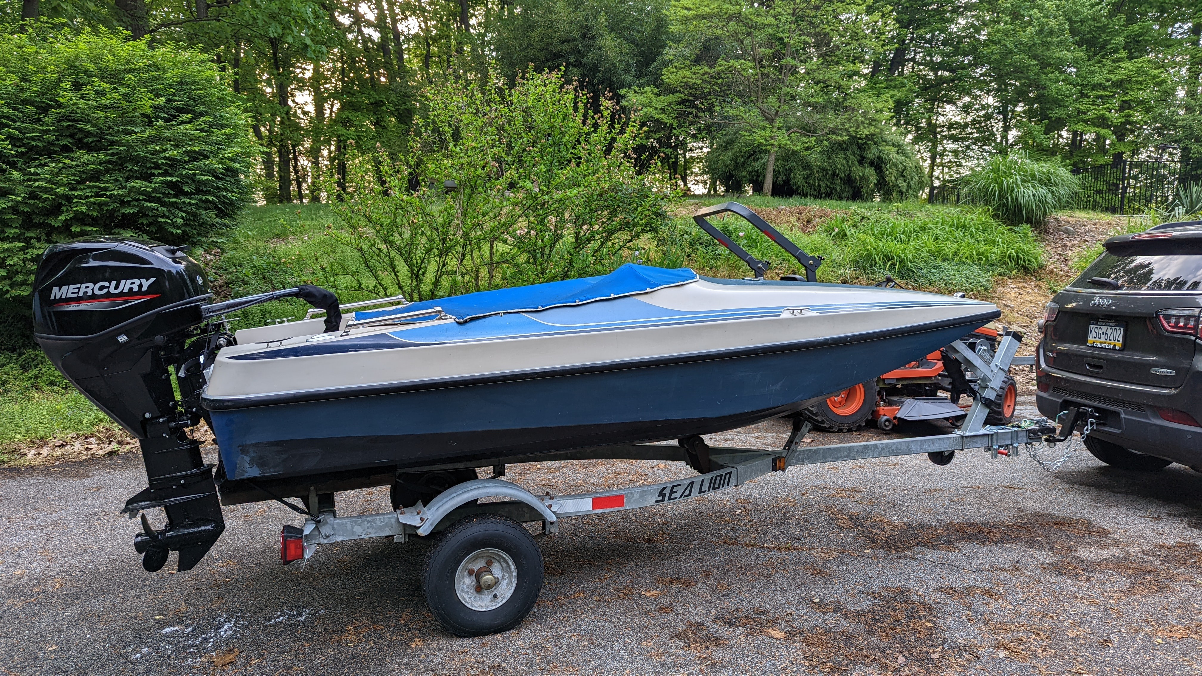 Newer Mercury 30 HP Outboard Installed on the Transom